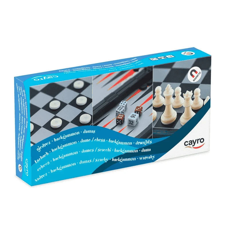 Ajedrez, Damas y Backgammon Magnético - Juego 3 en 1 de Cayro
