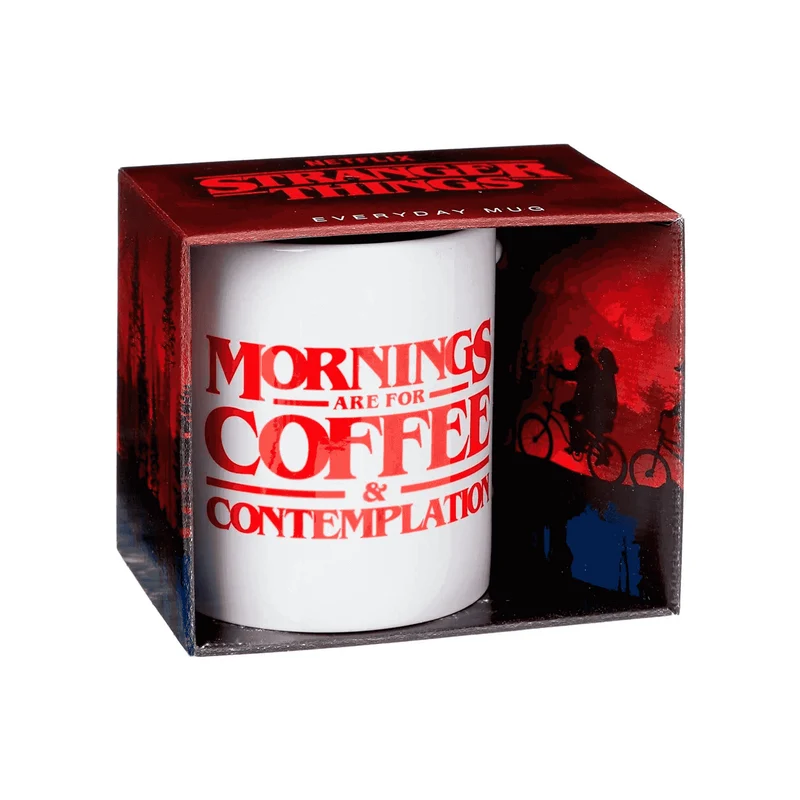 Taza Stranger Things 'Mornings are for Coffee & Contemplation' – ¡Empieza el día con tu serie favori