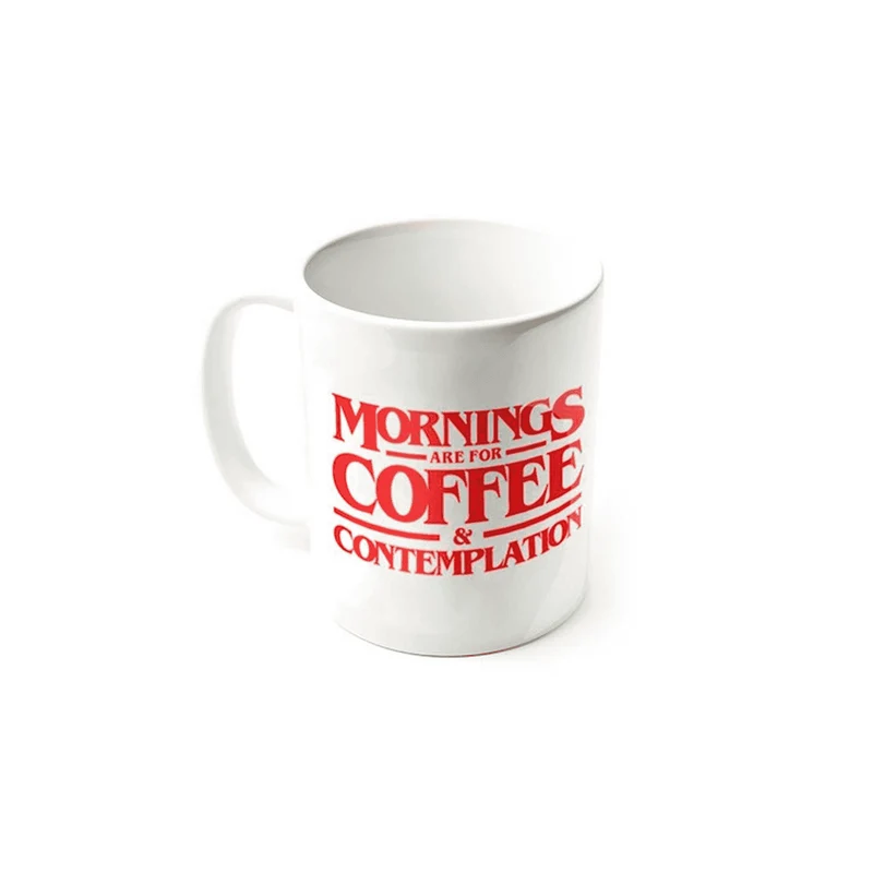 Taza Stranger Things 'Mornings are for Coffee & Contemplation' – ¡Empieza el día con tu serie favori