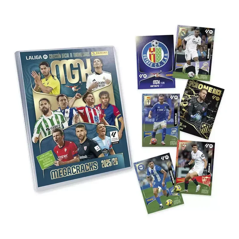 Megapack Megacracks 2025–26 – Archivador + 4 sobres + 3 cartas exclusivas