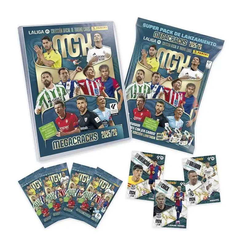 Megapack Megacracks 2025–26 – Archivador + 4 sobres + 3 cartas exclusivas
