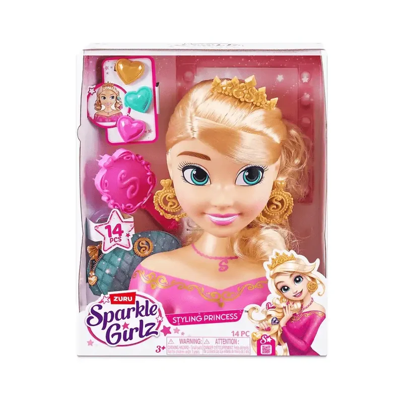Busto de Peinado Sparkle Girlz Princesa – 14 accesorios