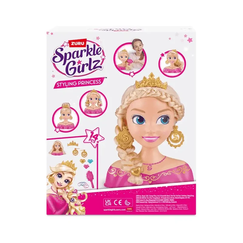 Busto de Peinado Sparkle Girlz Princesa – 14 accesorios