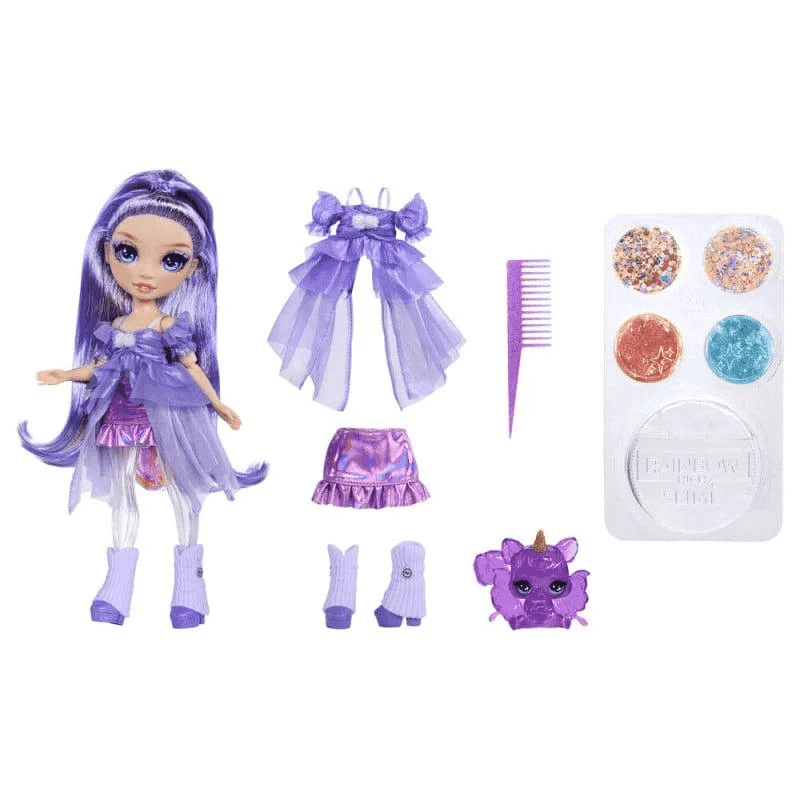 Muñeca Rainbow Shimmers con Slime – Violet