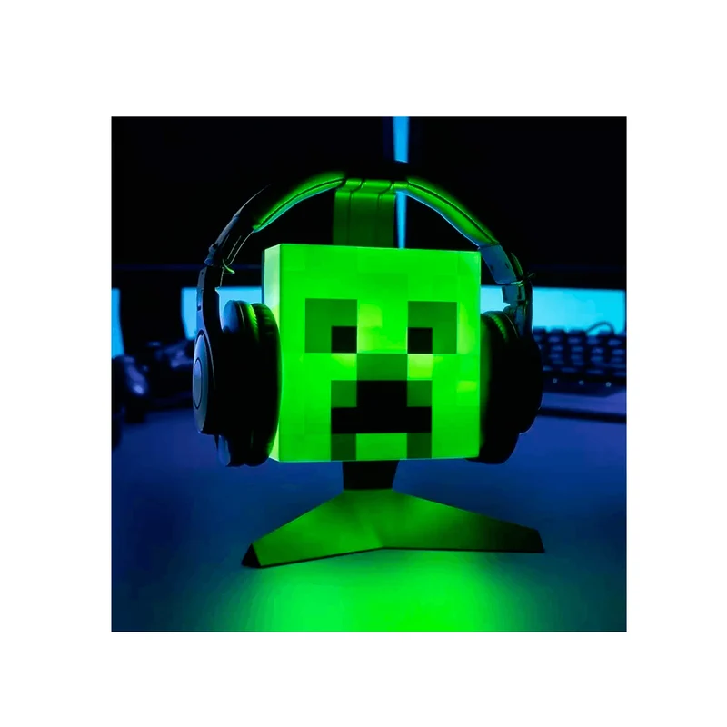 Lámpara Creeper con Soporte de Cascos Minecraft