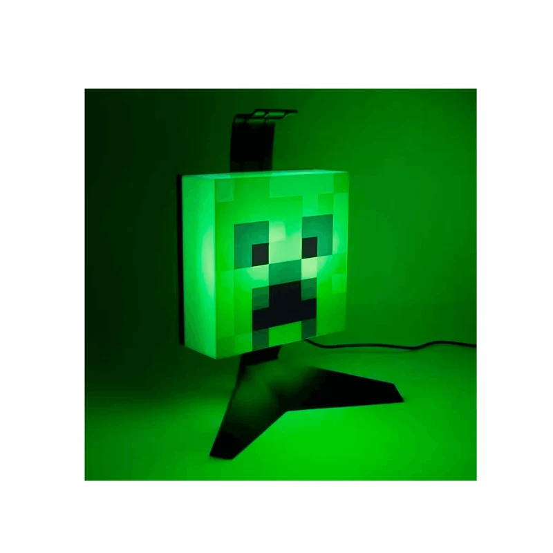 Lámpara Creeper con Soporte de Cascos Minecraft