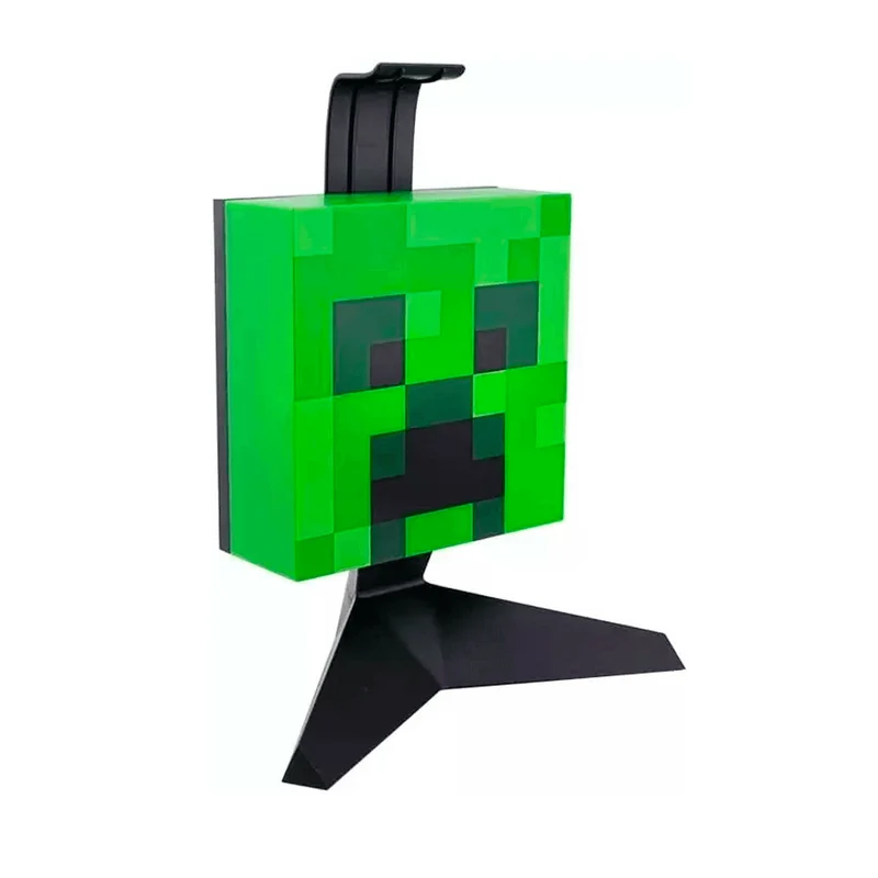 Lámpara Creeper con Soporte de Cascos Minecraft