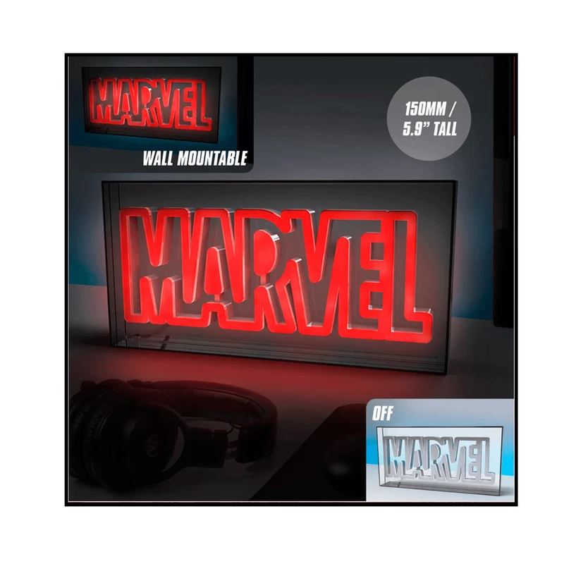 Lámpara LED de neón del Logo de Marvel
