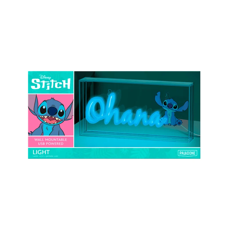 Lilo y Stitch Lámpara LED Estilo Neon Ohana