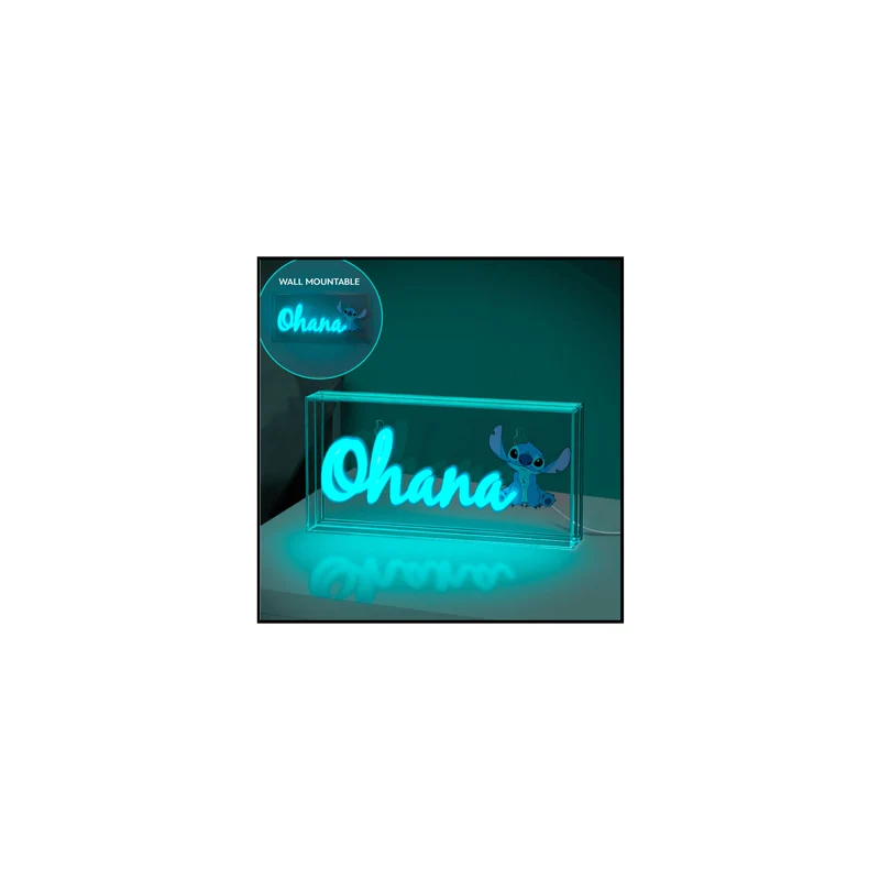 Lilo y Stitch Lámpara LED Estilo Neon Ohana