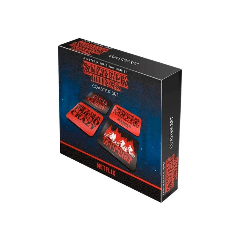 Stranger Things - Set de 4 Posavasos con Frases | Protección y Estilo Retro