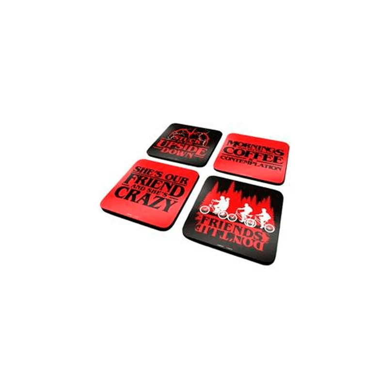 Stranger Things - Set de 4 Posavasos con Frases | Protección y Estilo Retro