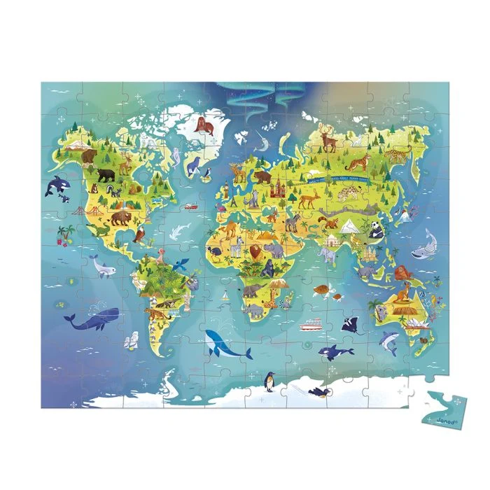 Puzzle del mundo 100 piezas · Janod