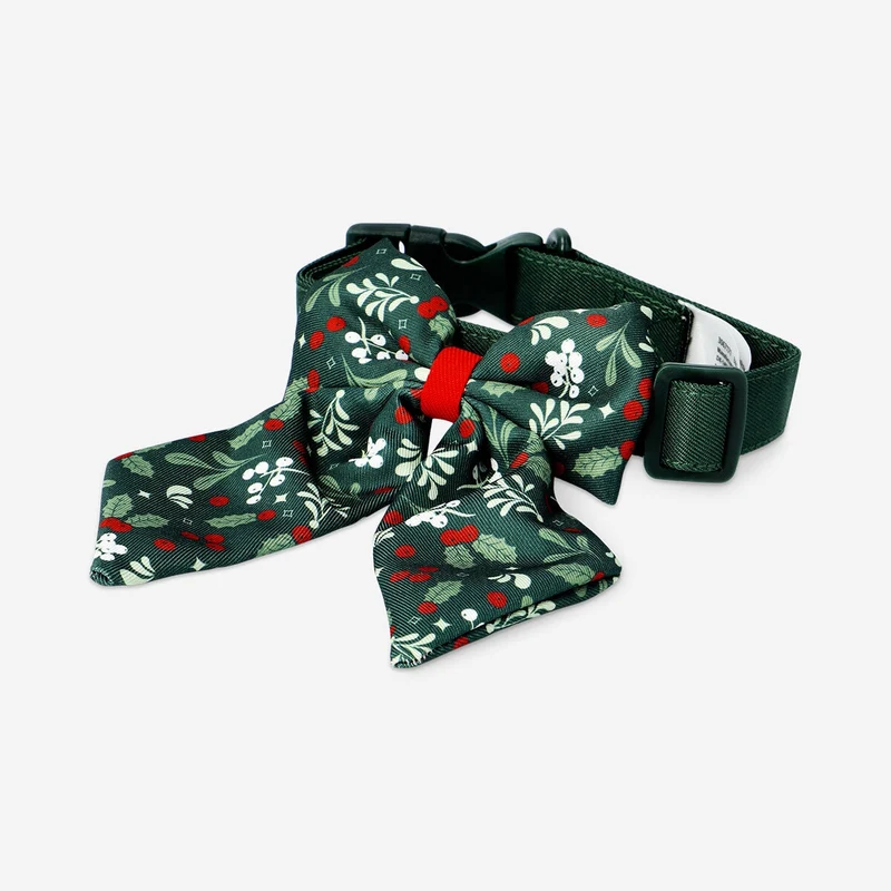 Adjustable pet collar - Holly print