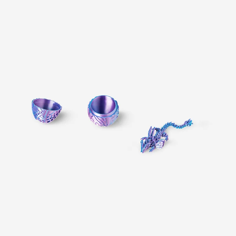 Blue 3D dragon in egg