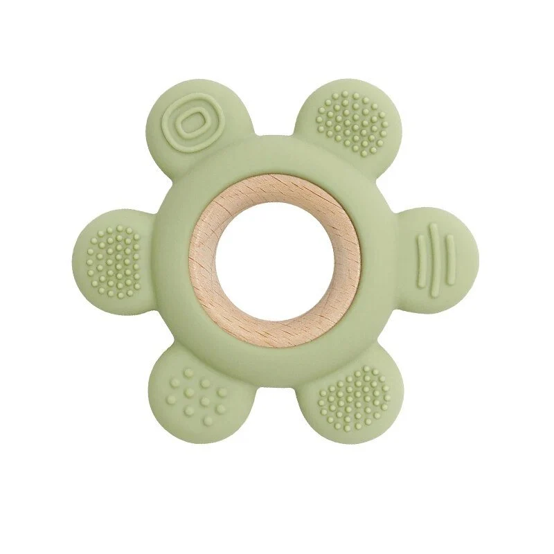 Let's Make Rudder-Shape Silicone & Wooden Teether Toy
