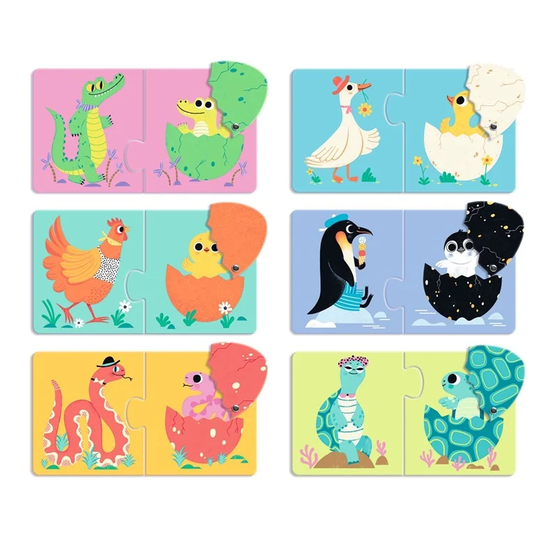 Puzzle dúo Huevos divertidos 12 piezas · Djeco