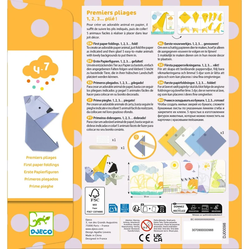 Crear con papel 1, 2, 3 Plegado · DJECO