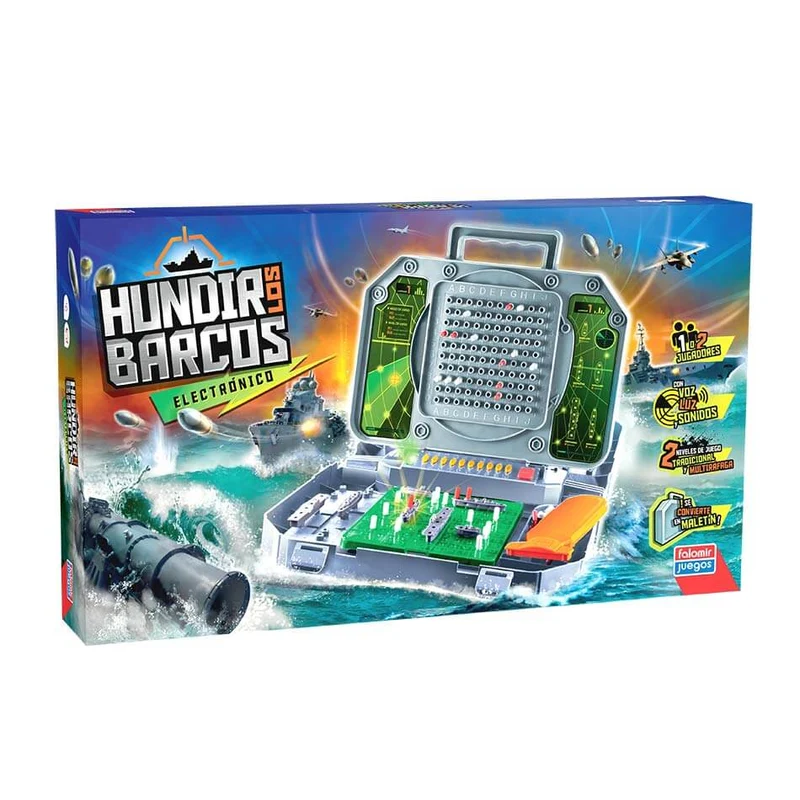 Hundir los Barcos Electrónico Maletín - Juego de mesa - FALOMIR - 1-2 jugadores - 6+ años - Menos de 30 min