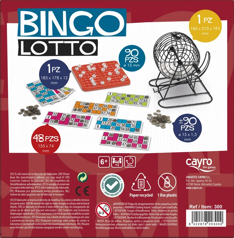 BINGO LOTTO - Juego de mesa - Cayro - 2-8 jugadores - 6+ años