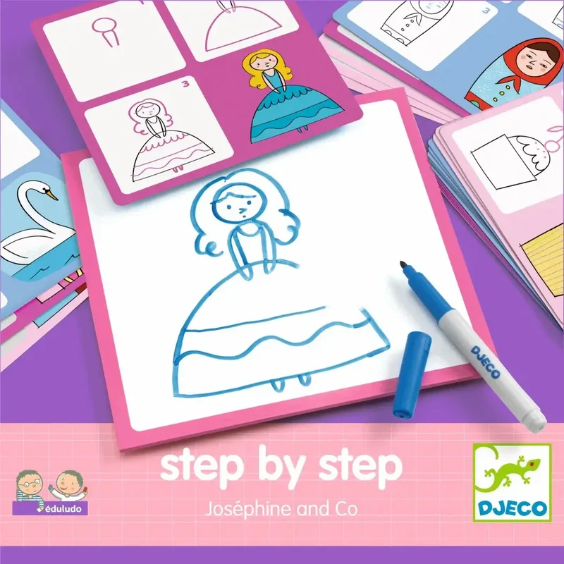 Eduludo Step by step Joséphine and Co - Juego de mesa - Djeco - 1 jugador - 4+ años - duración variable
