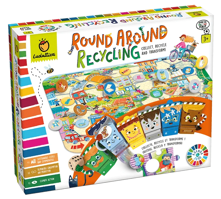 Round Around Recycling - Juego de mesa - Ludattica - 2-4 jugadores - 3+ años - 30 min
