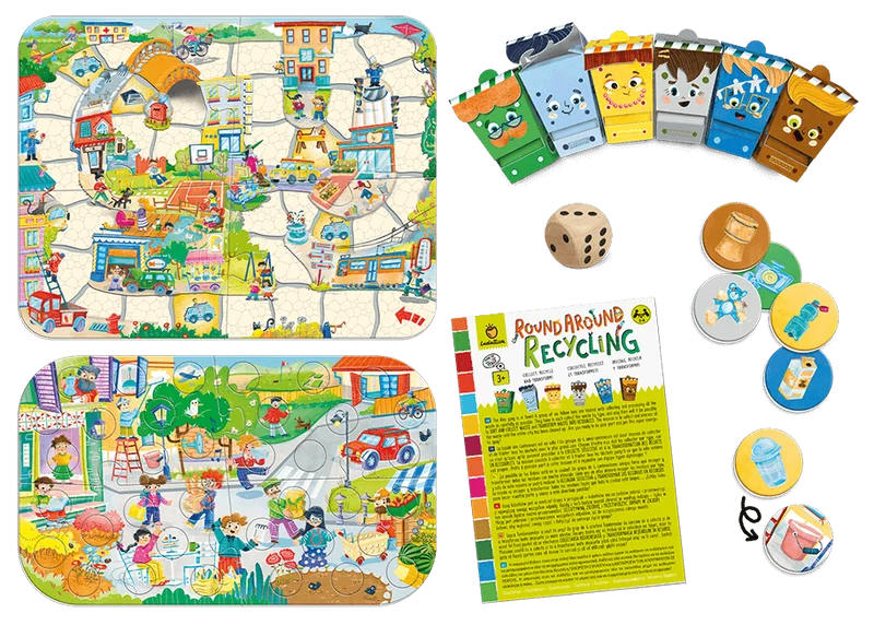 Round Around Recycling - Juego de mesa - Ludattica - 2-4 jugadores - 3+ años - 30 min
