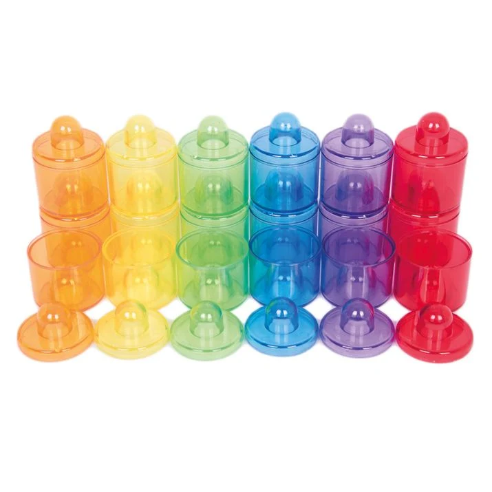 Botes con tapa apilables de colores translúcidos 18 - Tickit - Desde 3 años