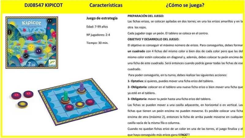 Kipicot - Juego de mesa - Djeco - 2-4 jugadores - 7+ años - 30 min