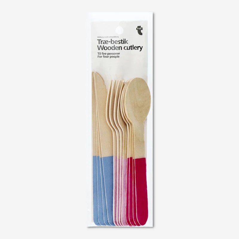 Wooden cutlery. For 4 people
