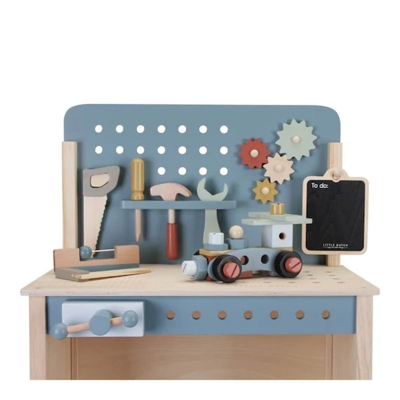 Banco de Trabajo Azul con Herramientas · Little Dutch