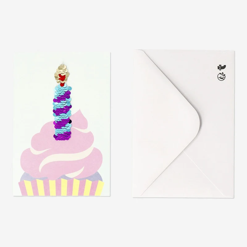Card with cupcake and envelope
