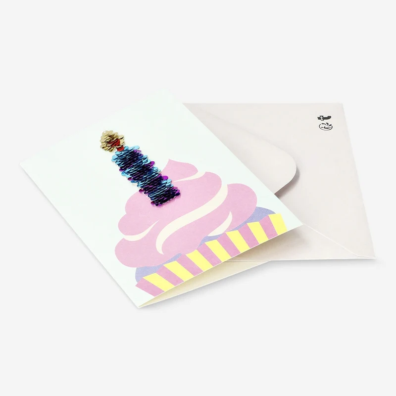 Card with cupcake and envelope