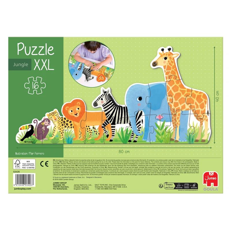 Goula - Puzzle XXL Jungle From Small To Large