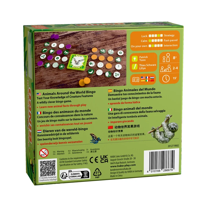 Bingo Animales alrededor del mundo · Haba