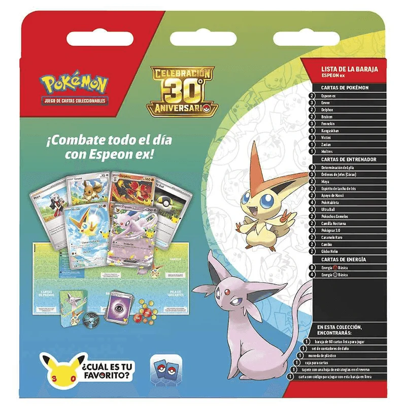 Pokémon TCG 30º Aniversario Battle Deck Baraja de 60 Cartas +6 años