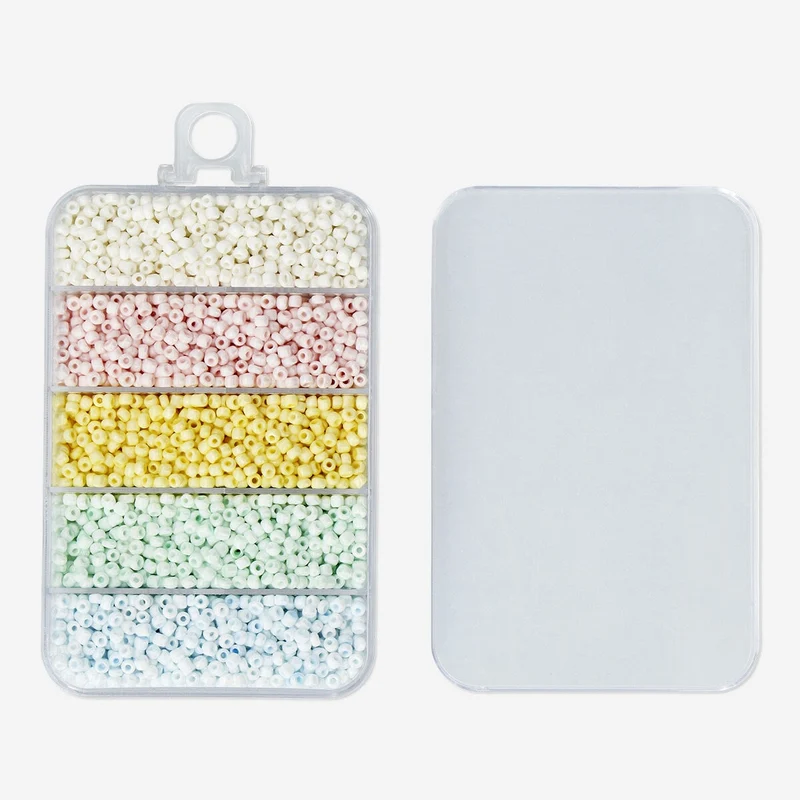 Pastel coloured glass beads mix