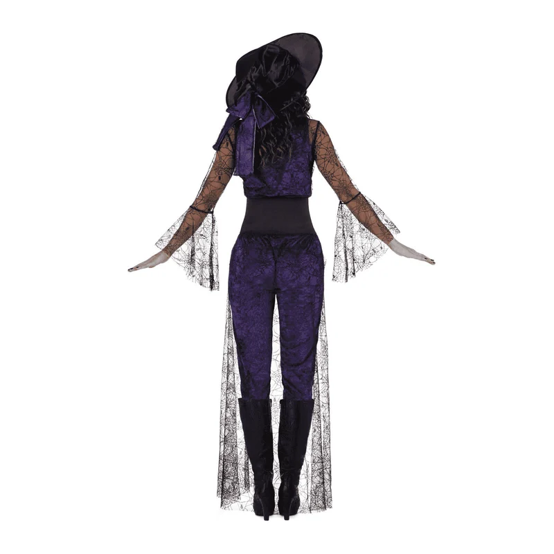 Disfraz de Bruja del aquelarre morada adulto talla M