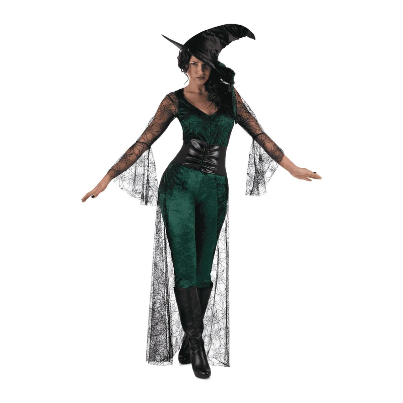 Disfraz de Bruja del aquelarre verde adulto talla M