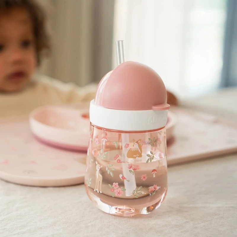 Vaso con pajita Mio Fairy Garden 300ml. Little Dutch