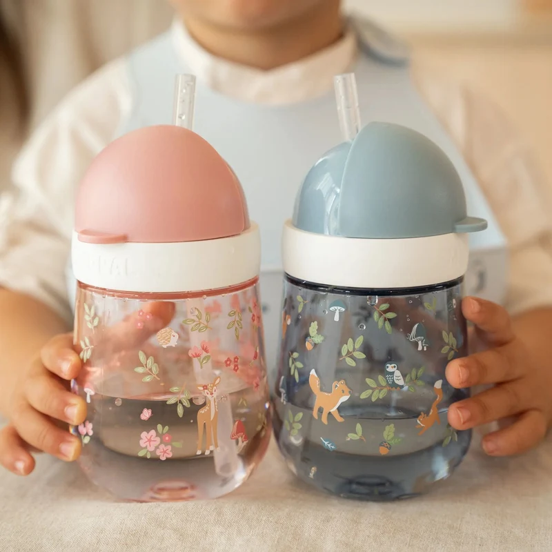 Vaso con pajita Mio Fairy Garden 300ml. Little Dutch