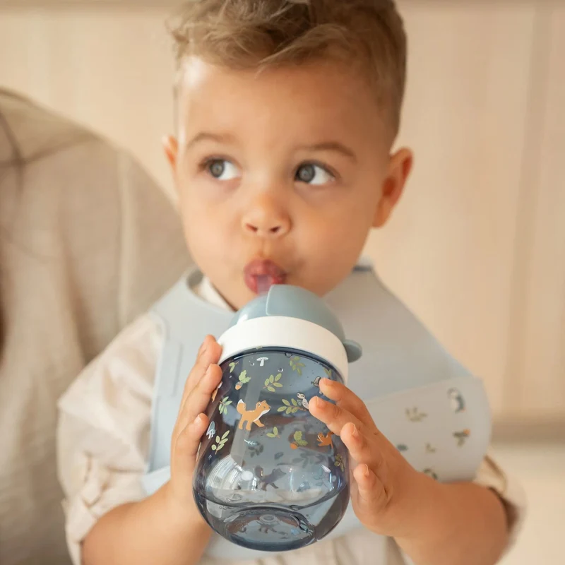 Vaso con pajita Mio Forest Friends 300ml. Little Dutch