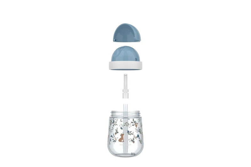 Vaso con pajita Mio Forest Friends 300ml. Little Dutch