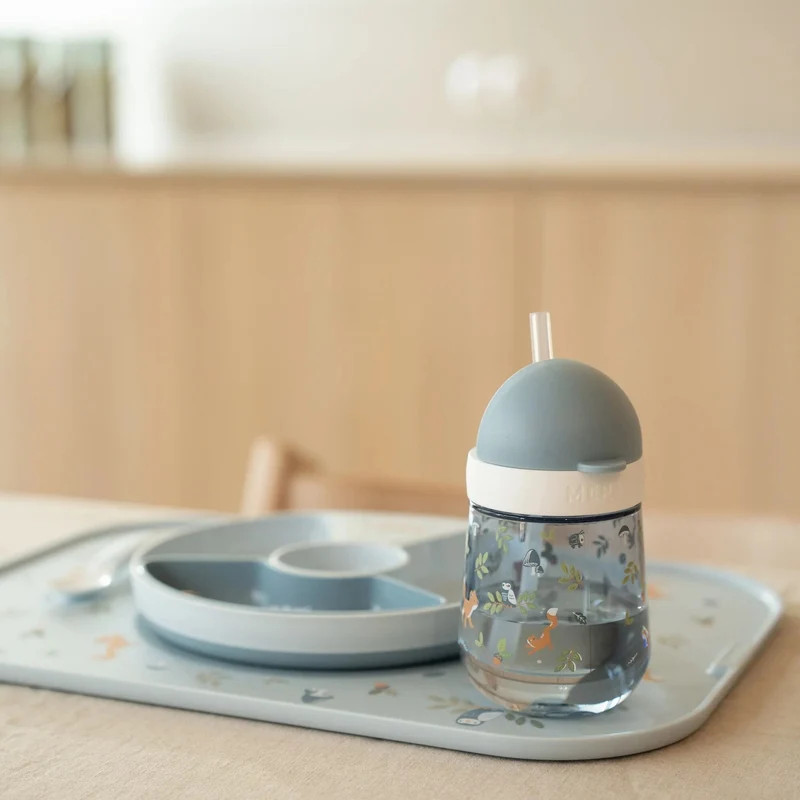 Vaso con pajita Mio Forest Friends 300ml. Little Dutch