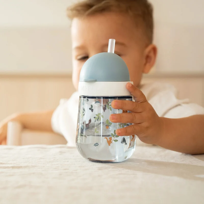 Vaso con pajita Mio Forest Friends 300ml. Little Dutch