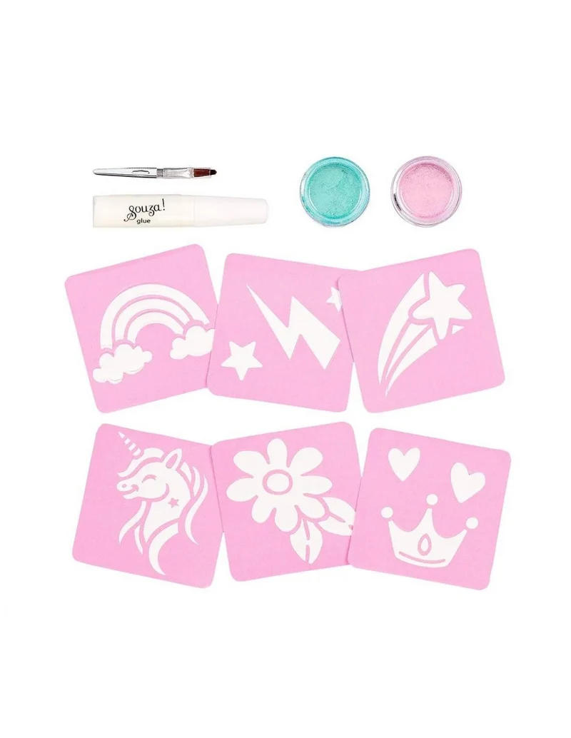 Set tatuajes purpurina Unicornio · Souza