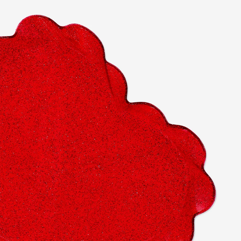 Red heart serving plate - 20 cm