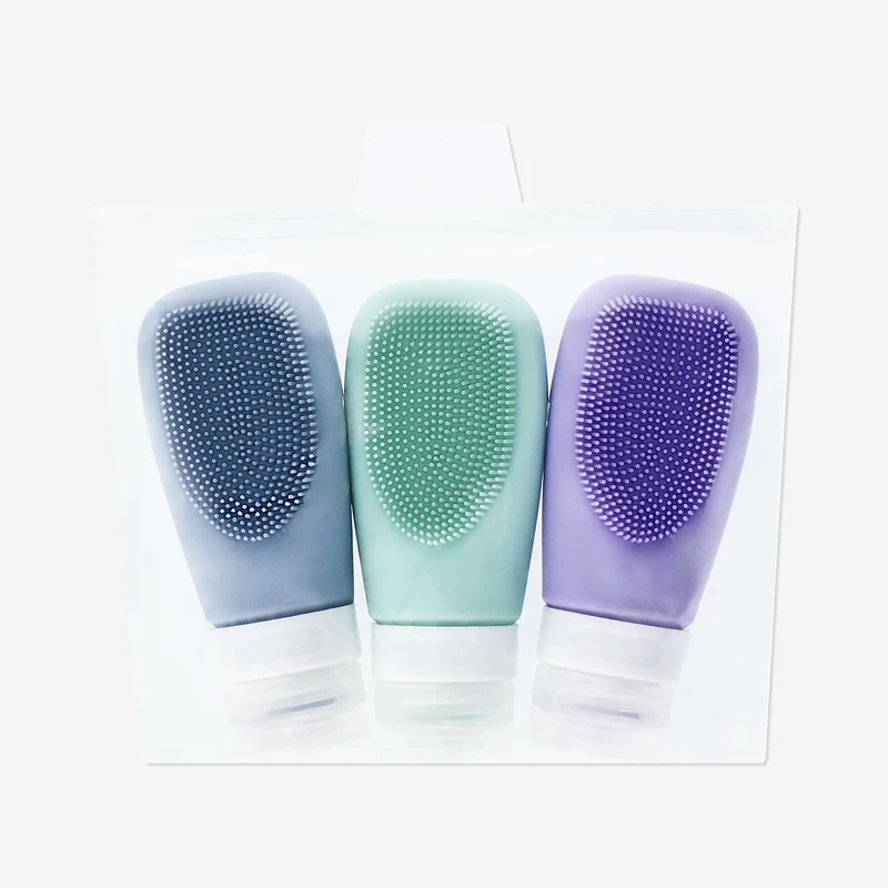 Travel bottles with scrub feature - 3 pcs