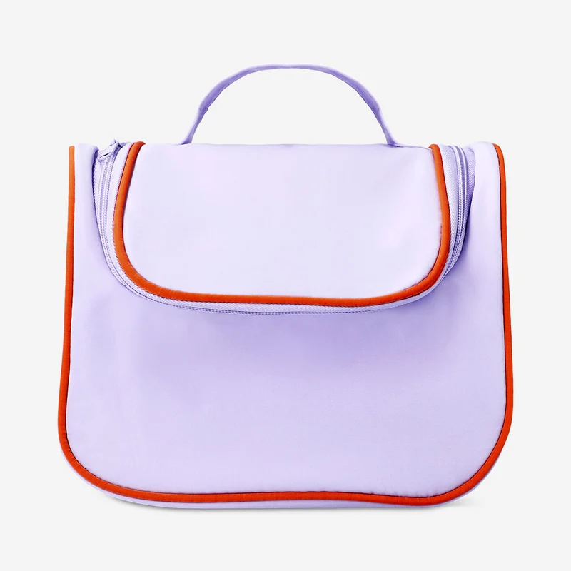 Purple toiletry bag for hanging