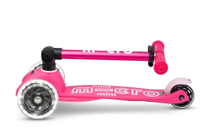 Patinete Mini Deluxe Plegable LED · Rosa